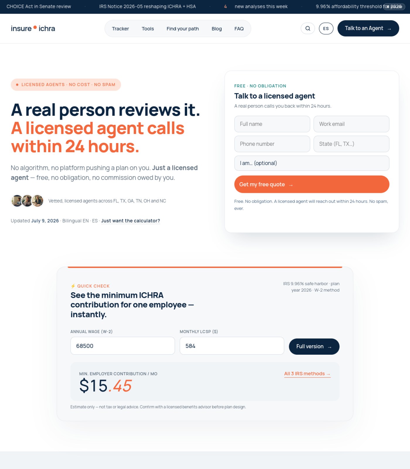 insureichra.com screenshot