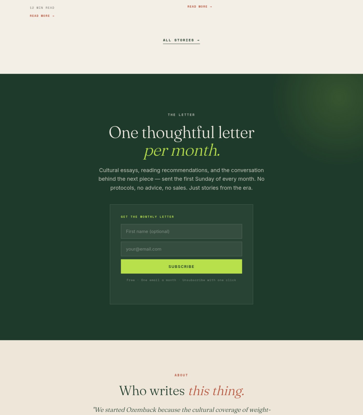 ozemback.com screenshot