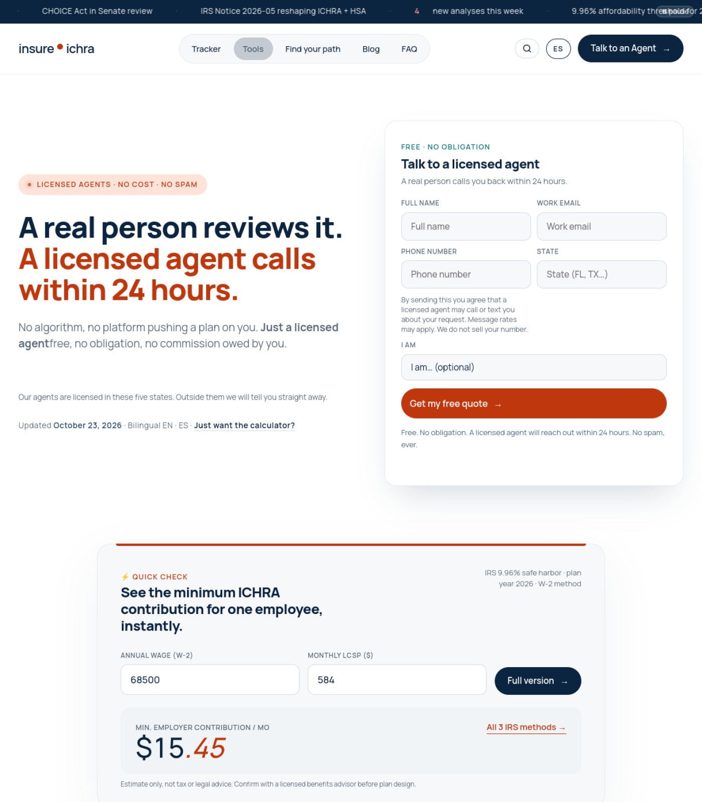 insureichra.com screenshot